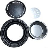 Tragbare runde antihaftbeschichtete Grillpfanne mit rauchfreiem Design, entworfen für Holzkohlegrills im koreanischen Stil, mit Eisen und gleichmäßiger Wärmeverteilung (C)