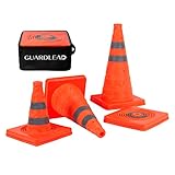 GUARDLEAD Warnkegel 4er Set, 45cm Reflektierender Verkehrskegel, Orange Verkehrsleitkegel Pylone Faltbar, Faltbar Leitkegel für Straße Sicherheit (4, 45cm)