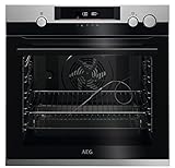 AEG Einbaubackofen BSS57606BM / Serie 7000 / SteamCrisp – Dampfunterstützung / Pyrolyse – Selbstreinigung / Kerntemperatursensor / Touch-Bedienung / Autark / A+ / Edelstahl mit Antifingerprint