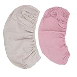 Aoaoy 2 x 360-Grad-Wickelauflagenbezüge, geeignet für Standard-Wickelunterlagen, 82 x 41 cm, atmungsaktive und bequeme Baby-Bettwäsche (Aprikosenrosa)