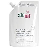 SEBAMED Meersalz Wasch-Emulsion 400 ml Nachfüllbeutel, für die tägliche seifenfreie Reinigung für Gesicht, Körper und Hände, wirkt Austrocknung entgegen, mit original Totes Meer Salz Mineralien