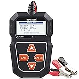 KONNWEI KW208 12V Batterietester, 100-2000 CCA Lasttester KfZ-Lichtmaschinen-Tester Digitaler Auto-Batterie-Analysator Lade-Anlasser-System-Tester für Auto LKW Schiff Motorrad SUV Boot