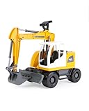 Lena 04611 - Worxx Schaufelbagger Modell Liebherr A918 Compact Litronic, ca. 48 cm, Baustellen Spielfahrzeug für Kinder ab 3 Jahre, robuster Bagger mit funktionstüchtigem Baggerarm und Schiebeschild