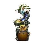 Wasserspiel im Freien Chinesische Steingarten-Wasserbrunnen-Landschaft, Garten-Heimdekoration, Balkon-Innenhof-Gartendekoration Wasserspiele für den Garten(Size:M)