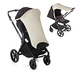 Jané Universal Sonnensegel mit UV Schutz 50+ für Kinderwagen Babywanne, Baby Sonnenschutz, Sonnenverdeck, Sonnendach, Sonnenschutz für Babys, Beige