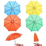 4 Stückke Mini Regenschirm Spielzug Mini Rainy Regenschirm Modell Miniaturen Nettel Puppe Regenschirm Bunte Regenschirm DIY Malerei Gegenk Hängende Dekorative Requisiten für Foto Requisiten