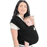 KeaBabies Babytrage Ab Geburt - Atmungsaktive Babytragetücher, Babytrage Neugeborene Ab Geburt, Babytuch Tragetuch Baby Neugeborene, Kleinkind Handfreie Babytrage, Babywickel Träger (Trendy Black)