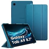 Fintie Hülle für Samsung Galaxy Tab A9 8.7 Zoll 2023, Ultra Dünn Schutzhülle mit Translucent Rückseite Cover für Tablet A9 8,7 SM-X110/X115/X117, Pfauenblau