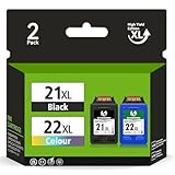 Economink 21XL 22XL Schwarz und Farbe Kompatibel für HP 21 22 XL Druckerpatronen Multipack für DeskJet F2280 F380 F2180 F4180 F370 F375 F4100 D2360 F2224 PSC 1410 1400 OfficeJet 4315 Drucker