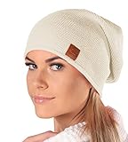 Mikos* Beanie für Damen | Frühling Mütze für Damen in Beige | Herbstmütze Damen | Long Slouch Beanie | Mütze mit hohem Tragecomfort |699 (Beige)