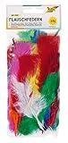 folia 53019 - Federn, Flauschfedern, Kunstfedern, 10 g, farbig sortiert in intensiven Farben- ideal für kreative Bastelarbeiten, Masken, Kostüme