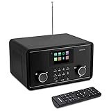 MEDION P85027 Internetradio (DAB Plus, UKW Radio, Spotify Connect, WLAN, Bluetooth, Streaming, Equalizer, Farbdisplay, USB, AUX, Wecker, Schlummerfunktion, Sleep Timer) schwarz