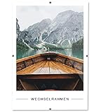 RAWWEST.BIS Rahmenloser 59,4x84,1 cm DIN A1 Bilderrahmen Bildhalter Cliprahmen Fotorahmen Kunstglas Plexi gut für Wohnzimmer, Esszimmer, Küche,Fotos Poster viele Größen Rechteckig mit Clips gut.