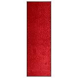 vidaXL Fußmatte Waschbar Schmutzfangmatte Türmatte Fußabtreter Schmutzmatte Schmutzfangläufer Sauberlaufmatte Innen Außen Rot 60x180cm