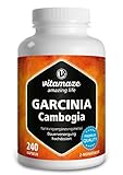 Garcinia Cambogia hochdosiert + Cholin für den Stoffwechsel, Garcinia Extrakt mit 60% HCA aus Malabar-Tamarine, 240 Kapseln für 2 Monate, Nahrungsergänzung ohne Zusätze, Made in Germany