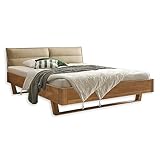TJARK Modernes Massivholzbett 180x200, Eiche - Komfortables...
