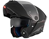 MT Helmets Modularhelm Atom 2 Motorradhelm Klapphelm, Größe M (57/58), Schwarz matt 22.06 mit Sonnenbrille, Unisex, P/J-Zulassung