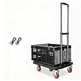 Klappbare Höhenverstellbare Sackkarre Aluminium Transportkarre Handkarre Karre Plattformwagen Erweiterbar Transportwagen Für Umzug Gepäck Und Gütertransport (with a Storage Box, Box 56cm*39cm*27cm)