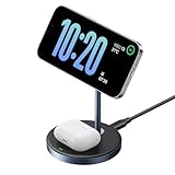 UGREEN 2 in 1 iPhone Ladestation kompatibel mit Magsafe Ladegerät Wireless Charger für iPhone 15/15 Plus/15 Pro/15 Pro Max/14/13/12, AirPods 3/2/Pro, Ladeständer unterstützt Standby-Funktion