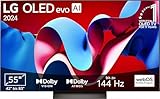 LG OLED55C47LA TV 55' (139 cm) OLED evo Fernseher (α9 Gen7 4K AI-Prozessor, webOS 24, Dolby Vision, bis zu 120Hz) [Modelljahr 2024]