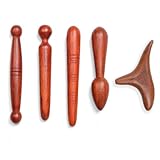 5-teiliges Massage-Set aus Holz, Triggerpunktschieber, Dreiecksmassagegerät & Akupressurstab für Fuß, Rücken, Schulterschmerzlinderung, Tiefengewebeentspannung & Muskeltherapie