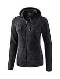 Erima Damen Fleecejacke, Schwarz Melange, 44 EU