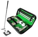 Golf Putter Set, Golf Büro Set mit Putter, Golf Putting Cup, Drinnen Übungsschläger Putter Kit Set mit Bällen und Tasche, für Golfbegeisterte