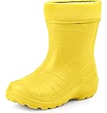 Ladeheid Kinder Mädchen Jungen federleichte Eva Thermo Gummistiefel Regenstiefel gefüttert KL050 (Sonnig, 31 EU)