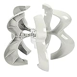 Keenso Windturbinengenerator Effiziente Reifenmontage-Stromausrüstung für Enthusiasten Erneuerbarer Energien Weißes Nylonfaser-5-Blatt-Kit (12V)