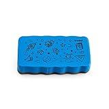 Trodat Radierschwamm für Whiteboards – magnetisch haftend, Zeichnungen von Markern und Stiften trocken abwischen – Größe 10,5 x 5,5 x 1,8 cm, Blau