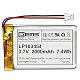 EEMB Lithium Polymer Akku 3,7 V 2000mAh 103454RP Wiederaufladbarer Lipo-Akku mit JST-Anschluss – bestätigen Sie die Polarität des Geräts und des Anschlusses vor dem Kauf