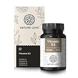 NATURE LOVE® Vitamin K2 hochdosiert - Premiumrohstoff MK7-365 Tabletten - all-trans Gehalt 99,7% MK-7 Menaquinon - vegan, laborgeprüft und in Deutschland produziert