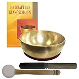 Therapie KLANGSCHALE 600-700g Handarbeit Nepal 5-tlg Klangmassage SET. KLEINE HERZSCHALE + Buch + 2 x Klöppel + ZUBEHÖR. 70262