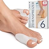 YogaMedic® Hallux Valgus Korrektur für den Großen Zeh - 6 Stk - Unterstützung bei Hallux Valgus und zur Ballenzehen Korrektur - Hallux Valgus Bandage in Universalgröße aus weichem Silikon - 0% BPA