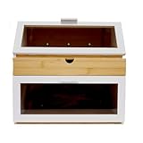 Maison Des Cadeaux BAM 28 Brotkasten aus Bambusholz, 2 Etagen, mit Schublade
