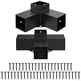 GLFLOW Pergola-Set für 4 x 4 Holzpergola mit Halterungen und Schrauben, schwerer legierter Stahl für einfache Montage im Freien (B)