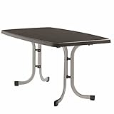 Sieger 253/A Boulevard-Klapptisch mit mecalit-Pro-Platte 150 x 90 cm, Stahlrohrgestell graphit, Tischplatte Schieferdekor anthrazit