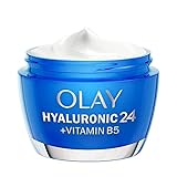 Olay Hyaluron24 + Vitamin B5 Feuchtigkeitscreme, Tagesgelcreme mit Hyaluronsäure, Vitamin B5 & Niacinamid für eine glattere & gesünder aussehende Haut, 50ml