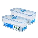LocknLock Dosen 2er Set HPL844 Vorratsdosen mit Ablaufgitter 2 Liter - Maße (LxBxH): 278 x 115 x 103 mm - Geeignete Dosen zum Einfrieren und Mikrowelle Lock and Lock Dosen Food Box Meal-Prep-Boxen