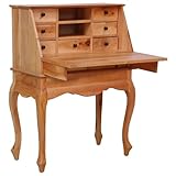 Tidyard Sekretär 78×42×103 cm Massivholz Mahagoni, Tisch Schreibtisch Computertisch für Kinderzimmer Studenten kleine Büros
