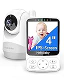 HelloBaby Babyphone mit Kamera,29 Stunden Akkulaufzeit Babyfon,355°/120° Baby Monitor mit Ferngesteuerter Pan-Tilt Kamera 2X Zoom,Infrarot-Nachtsichtkamera ECO-Modus,Bis zu 1000ft,2-Wege-Audio