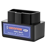 UKOFEW OB D2 Bluetooth Adapter, OBD Diagnosegerät, Mini Diagnostic Tools,OBD2 Scanner Autodiagnosegerät, Bluetooth Adapter – Carscanner - Mini V2.1Kompatibel mit Android,iOS,Windows