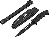 Cressi Unisex Erwachsene Borg Knife Tauchmesser Messerklinge, Schwarz, 26.5 cm