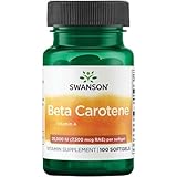 Swanson, Beta Carotene (Beta-Carotin), 25000 IU, 7500mcg, hochdosiert, 100 Weichkapseln, Laborgeprüft, Glutenfrei, Ohne Gentechnik, Vitamin A