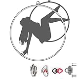 Fitness-Hula-Hoop-Reifen, Lyra-Hoop-Aerial-Hoop-Set mit Takelage-Hardware, einzelner Edelstahl-Hoop, Zirkus-Hoop, ideal für Tanzstudio, Aerial Fitness, 85 cm - 2,5 cm
