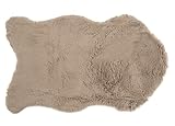 CB Home & Style Kunstfell Dekofell Teppich rosa grau Taupe Creme Sitzkissen Lammfellimitat Felloptik Verschiedene Größen (Taupe, 60 x 90 cm)