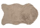 Cb Home & Style Kunstfell Dekofell Teppich rosa grau Taupe Creme Sitzkissen Lammfellimitat Felloptik Verschiedene Größen (Taupe, 60 x 90 cm)