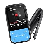 128GB MP3 Player - Clip MP3 Player mit Bluetooth 5.3, tragbarer Musikplayer mit FM-Radio, Sprachaufnehmer, Schrittzähler, Mini Design Ideal für Sport, Kopfhörer enthalten,Blau
