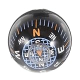 FUNOMOCYA Kleiner Autokompass Kugelkompass Schwarz aus Robustem Kunststoff für Armaturenbrett und Outdoor Camping Wanderung