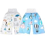 MOEMOE BABY 2 Stück Windelhose Windelrock, Hohe Taille Töpfchen Trainingshose Töpfchentraining für Kleinkind Kinder, Weiß+Blau, 4-8 Jahre